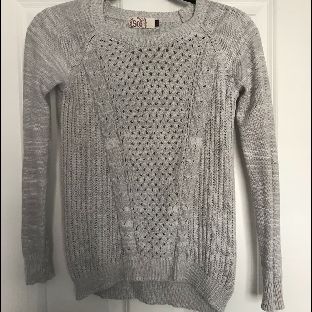 Grey sweater.